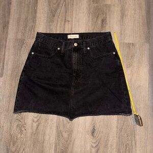 Madewell McCarren Rigid Denim A-line mini skirt with Raw Edge